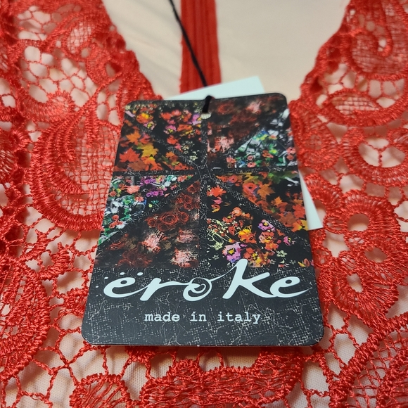 Forever Unique red lace long sleeve V-neck dress - Picture 11 of 14